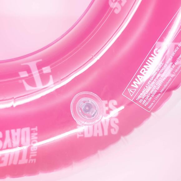 T-Mobile Tuesdays Logo Pink & Transparent Inflatable Pool Ring Float Tube - New - Picture 8 of 13
